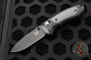 Benchmade Mini-Boost Axis-assisted- Drop Point- Black With Gray Inset- Black Plain Edge 595BK