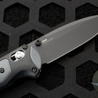 Benchmade Mini-Boost Axis-assisted- Drop Point- Black With Gray Inset- Black Plain Edge 595BK