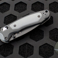 Benchmade Mini-Boost Axis-assisted- Drop Point- Black With Gray Inset- Black Plain Edge 595BK