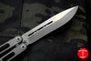 Benchmade 85 Butterfly Balisong Drop Point Stonewash Blade and Titanium Handles 85