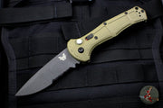 Benchmade Claymore OTS Auto Knife- OD Green Body Grey Part Serrated Blade 9070SBK-1