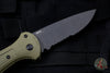 Benchmade Claymore OTS Auto Knife- OD Green Body Grey Part Serrated Blade 9070SBK-1