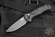 Benchmade Mini Claymore OTS Auto Knife- Black Body- Dark Gray Plain Edge Blade 9570BK