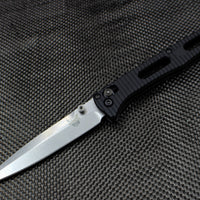 Benchmade Fact Stonewash Manual Spear Point Blade Black Body 417