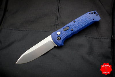 Benchmade Casbah Out The Side OTS Blue Body With Satin Drop Point Blade 4400-1