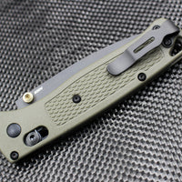 Benchmade Bugout- Drop Point- Ranger Green Handle- Smoked Gray Blade 535GRY-1