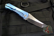 Borka Blades SBHF Tanto Chisel Ground Custom Folder Blue with Hand Rubbed Satin Blade