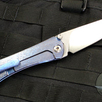 Borka Blades John Gray Collaboration Tanto Flat Ground Custom Folder Purple/Blue with Satin Blade