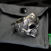 Borka Blades Silver Skull Ring- "Who Dares Wins" - Various Sizes