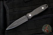 Blackside Customs Phase 7- Double Edge Dagger - Black with Carbon Fiber Scales BSC-P7-BLK-CF