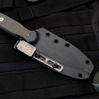 Blackside Customs Phase 7- Double Edge Dagger - Stonewash with Carbon Fiber Scales BSC-P7-SW-CF