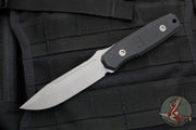 Blackside Customs Plan B Fixed Blade - Gray Matter Finish- Black G-10 Scales BSC-PB-GM-BLKG10