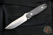 Blackside Customs Plan B Fixed Blade - Stonewash Finish- Carbon Fiber Scales BSC-PB-SW-CF
