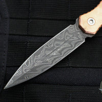 Blackside Customs Phase 7- Double Edge Dagger - Black Boomerang Damascus with Copper Scales BSC-P7-CU-DAMASCUS