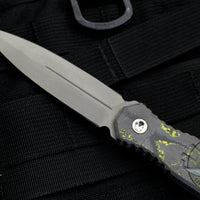 Blackside Customs Phase 7 Double Edge Dagger - OD Green with Camo Carbon Fiber Scales BSC-P7-BLK-Camo Carbon- Green/Gray