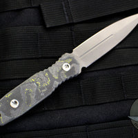 Blackside Customs Phase 7 Double Edge Dagger - OD Green with Camo Carbon Fiber Scales BSC-P7-BLK-Camo Carbon- Green/Gray