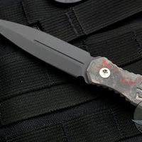 Blackside Customs Phase 7 Double Edge Dagger - Black with Camo Carbon Fiber Scales BSC-P7-BLK-Camo Carbon- Red/Black