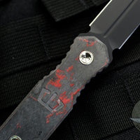 Blackside Customs Phase 7 Double Edge Dagger - Black with Camo Carbon Fiber Scales BSC-P7-BLK-Camo Carbon- Red/Black