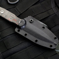 Blackside Customs Phase 7 Double Edge Dagger - Black with Camo Carbon Fiber Scales BSC-P7-BLK-Camo Carbon- Red/Black