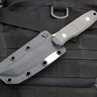 Blackside Customs- Kimura Fixed Blade - Stonewash Finish- Carbon Fiber Scales BSC-K1-SW-CF