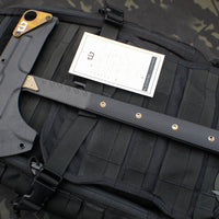 Blackside Customs Rykochet- Tomahawk- Black PVD Finished- Black G-10 Handle Scale- Bronzed Titanium Head Scales- Titanium Hardware BSC-T-BLK-BLKG10-BRTI