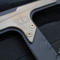 Blackside Customs Rykochet- Tomahawk- Black PVD Finished- Black G-10 Handle Scale- Bronzed Titanium Head Scales- Titanium Hardware BSC-T-BLK-BLKG10-BRTI