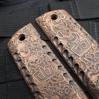 Blackside Customs Copper 1911 Grips- Jody Muller Custom Engraved One-Off Skull Pattern
