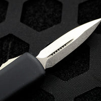 Microtech CALIFORNIA LEGAL Black UTX-70 Double Edge (OTF) Stonewash Blade CA147-10