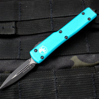 Microtech CALIFORNIA LEGAL Turquoise UTX-70 Double Edge (OTF) Black Blade CA147-1 TQ