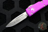 Microtech UTX-70 OTF Knife-CALIFORNIA LEGAL- Single Edge- Violet With Stonewash Plain Edge CA148-10 VI