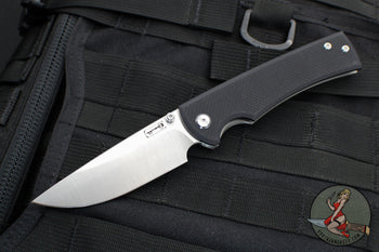Chaves Knives Liberation 229- Drop Point - Black G-10 And Titanium Handle- Satin Belt Finished