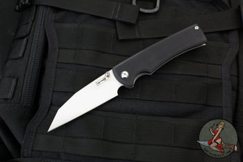 Chaves Knives Sangre 229- Wharncliffe Edge - Black G-10 And Titanium Handle- Satin Belt Finished Blade