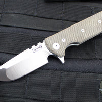 Chaves Knives T.A.K. Flipper - Drop Point- OD Green Micarta Scales