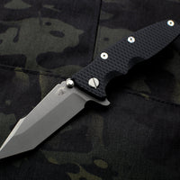 Hinderer Eklipse 3.5" Battle Blue Handle with Black G-10 Scale with Harpoon Tanto Working Finish Blade Tri-Way Pivot System