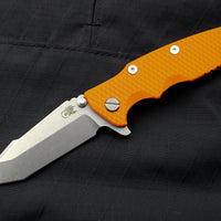 Hinderer Eklipse 3.5" Orange G-10 With Harpoon Tanto Stonewash Finish Blade Tri-Way Pivot System