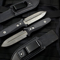Elishewitz Custom Knives 4" Boot Dagger -Spear Point-Black Snow Finish