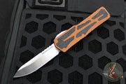 *USED* Heretic Colossus OTF Auto- Single Edge- Root Beer Handle- Stonewash Plain Edge H039-2A-RB
