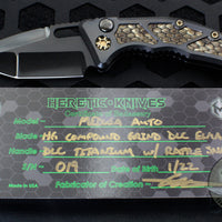 Heretic Knives Custom Medusa OTS Auto DLC Titanium Handle with Rattlesnake Inlay with DLC Black Compound Ground Blade
