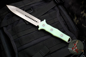 Heretic Nephilim Double Edge Fixed Blade - Battleworn with Jade G-10 Scales H003-5A-JADE