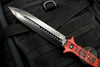 Heretic Nephilim Double Edge Fixed Blade - Black DLC with Red/Black G-10 Scales H003-6A-REDBLK