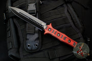 Heretic Nephilim Double Edge Fixed Blade - Black DLC with Red/Black G-10 Scales H003-6A-REDBLK