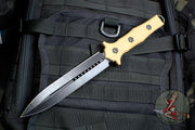 Heretic Nephilim Double Edge Fixed Blade - Battleworn Black with FDE G-10 Scales H003-8A-FDE
