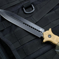 Heretic Nephilim Double Edge Fixed Blade - Battleworn Black with FDE G-10 Scales H003-8A-FDE