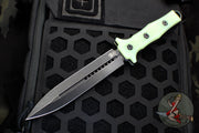 Heretic Nephilim Double Edge Fixed Blade - Battleworn Black with Jade Green G-10 Scales H003-8A-JADE