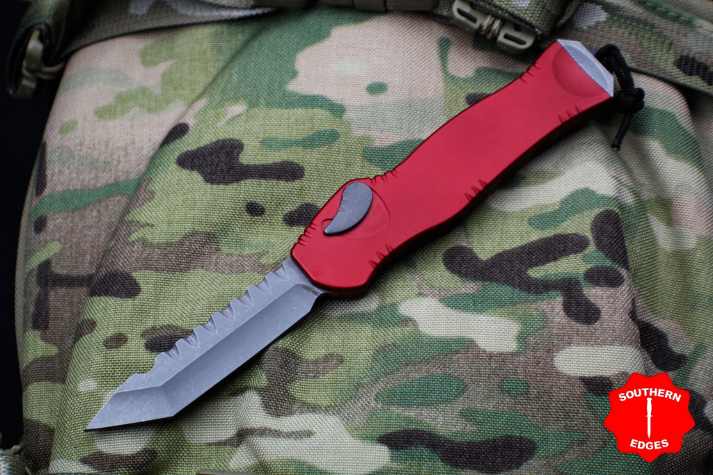 Heretic Hydra Red OTF with Battleworn Tanto Edge H006-5A-RD