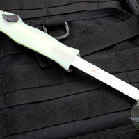 Heretic Hydra OTF Jade G-10 Top with Battleworn Black Tanto Edge with Black Hardware H006-8A-JADE