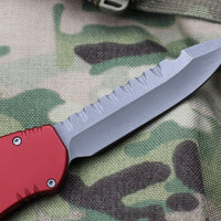 Heretic Hydra Red OTF with Battleworn Single Edge H007-5A-RD