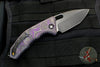 Heretic Knives Medusa Auto Knife Purple Camo Carbon Fiber Handles - Tanto Edge Two Tone Black DLC Blade H011-6A-PUCF