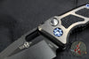 Heretic Knives Medusa Auto Knife DLC Titanium Handles with Ray Skin Inlay- Tanto Edge Battleworn DLC Blade H011-6A-Ti/Ray