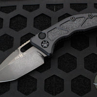 Heretic Knives Medusa Auto Knife- Tanto Edge- Tactical- Black With Black Blade H011-6A-T